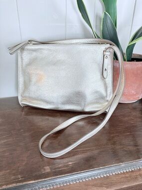 Banana Republic Gold Leather Crossbody Bag